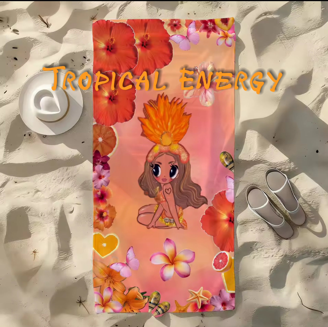 Fan-Inspired Tropicoqueta collection Themed Beach Towel