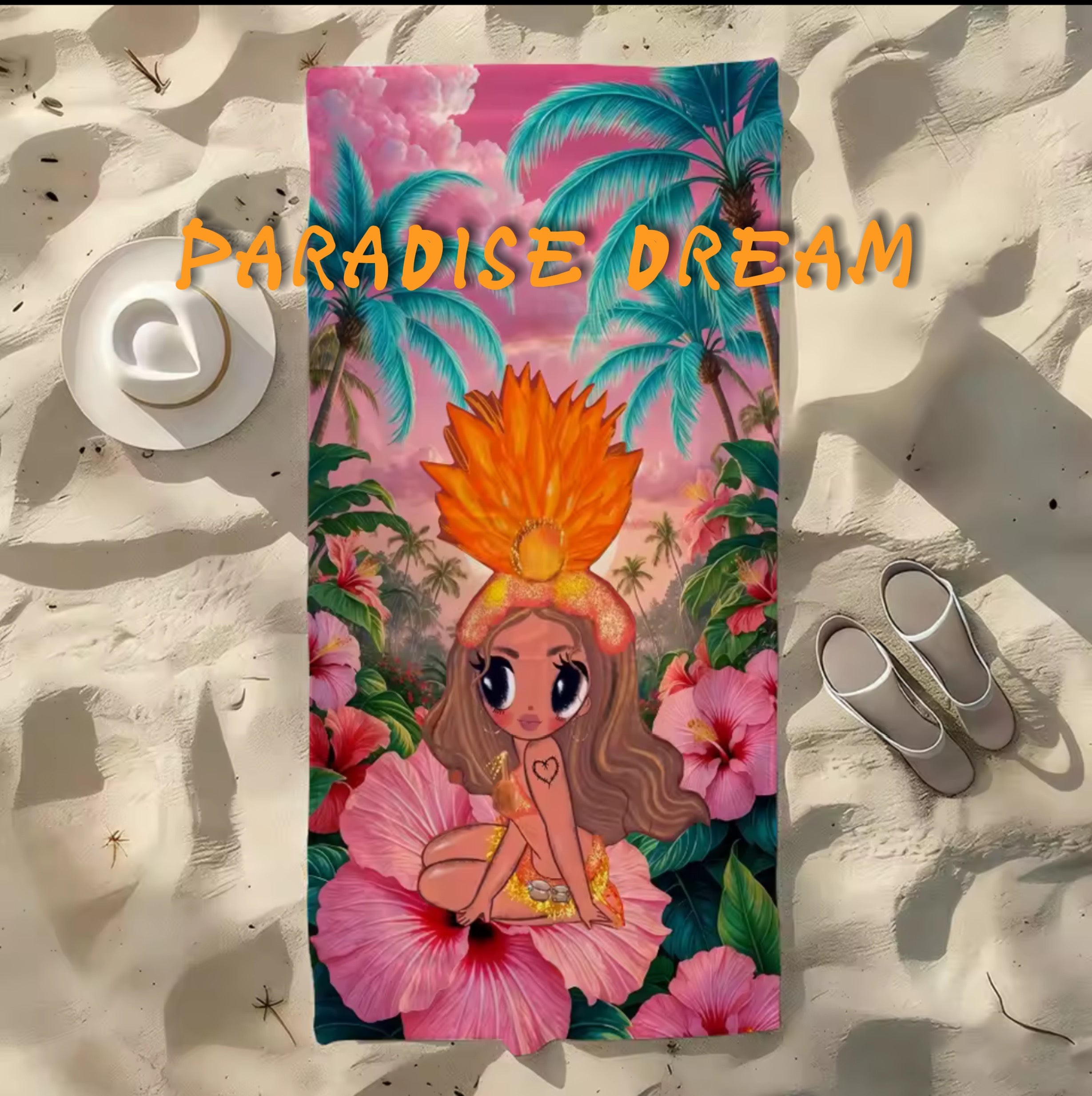 Fan-Inspired Tropicoqueta collection Themed Beach Towel