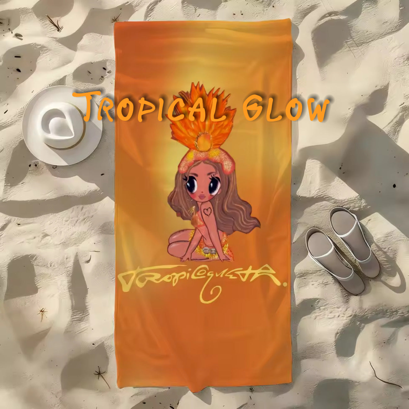 Fan-Inspired Tropicoqueta collection Themed Beach Towel
